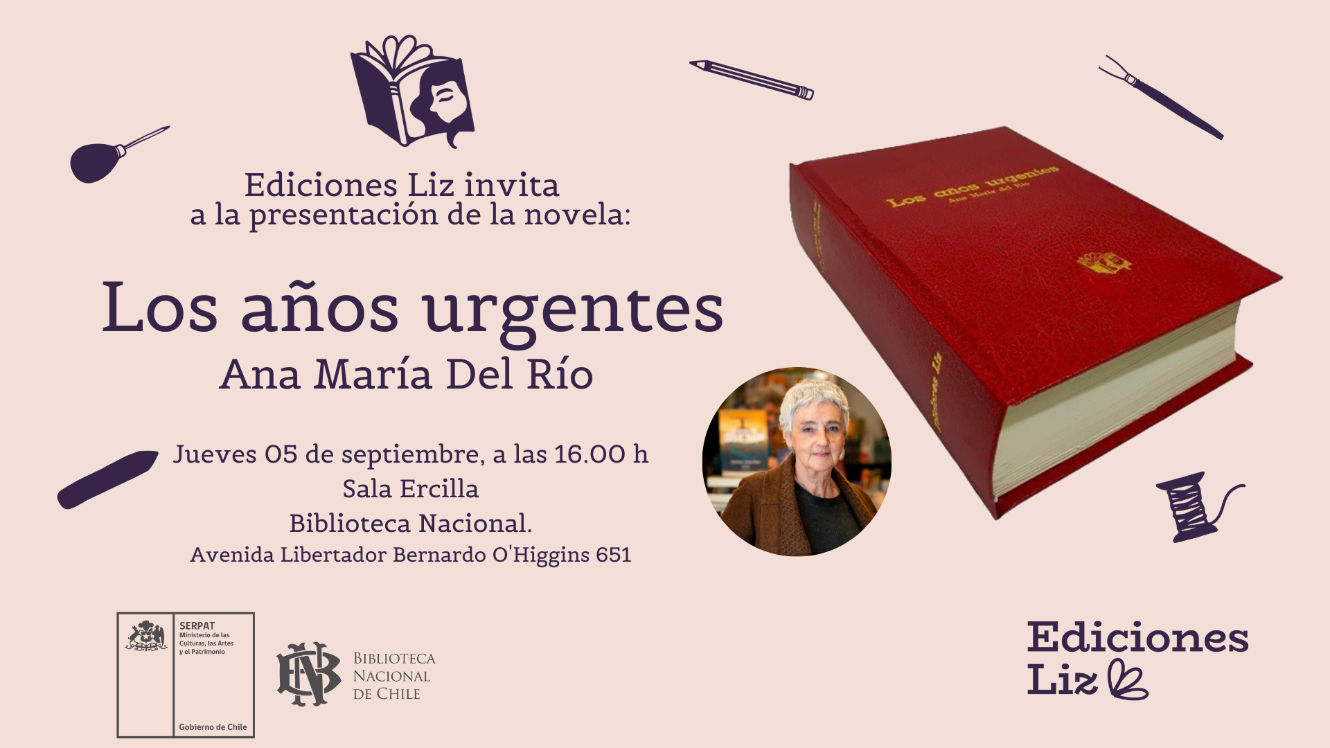 Presentación del libro “Los años urgentes” de Ana María Del Río en la Biblioteca Nacional